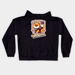 Pomeranian Disco Bunny Kids Hoodie